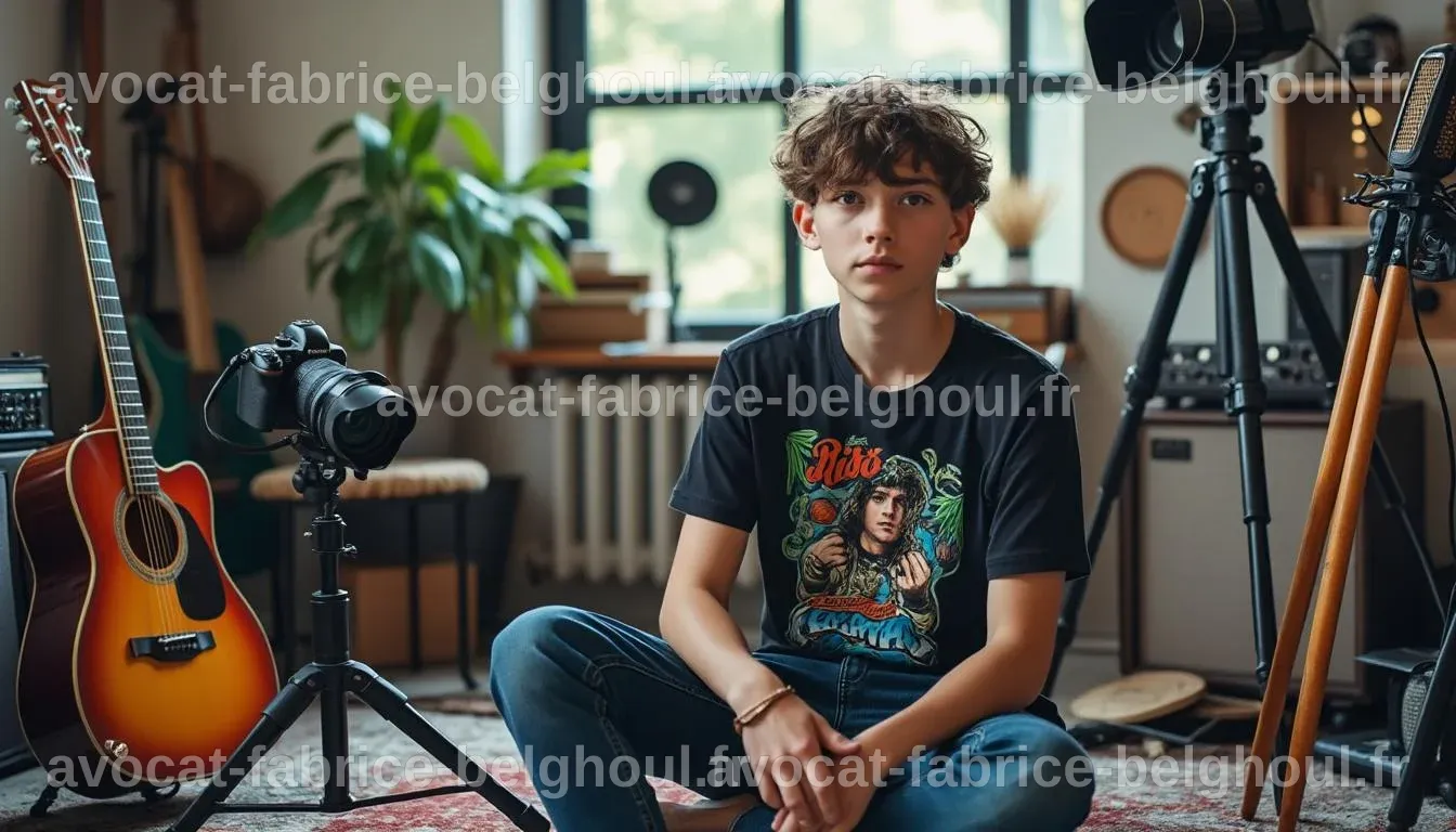 Adrien Fam discutant avec des amis, entouré de livres et de matériel créatif.