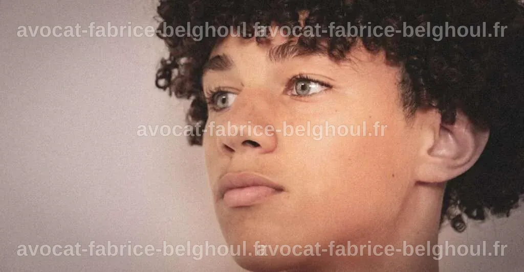 Portrait de Maghnes Akliouche avec ses parents en arrière-plan.